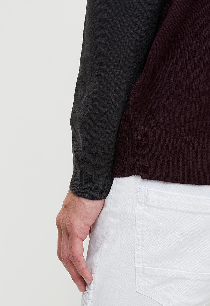 Brave Soul - Knitted - Oxblood/Slate Grey