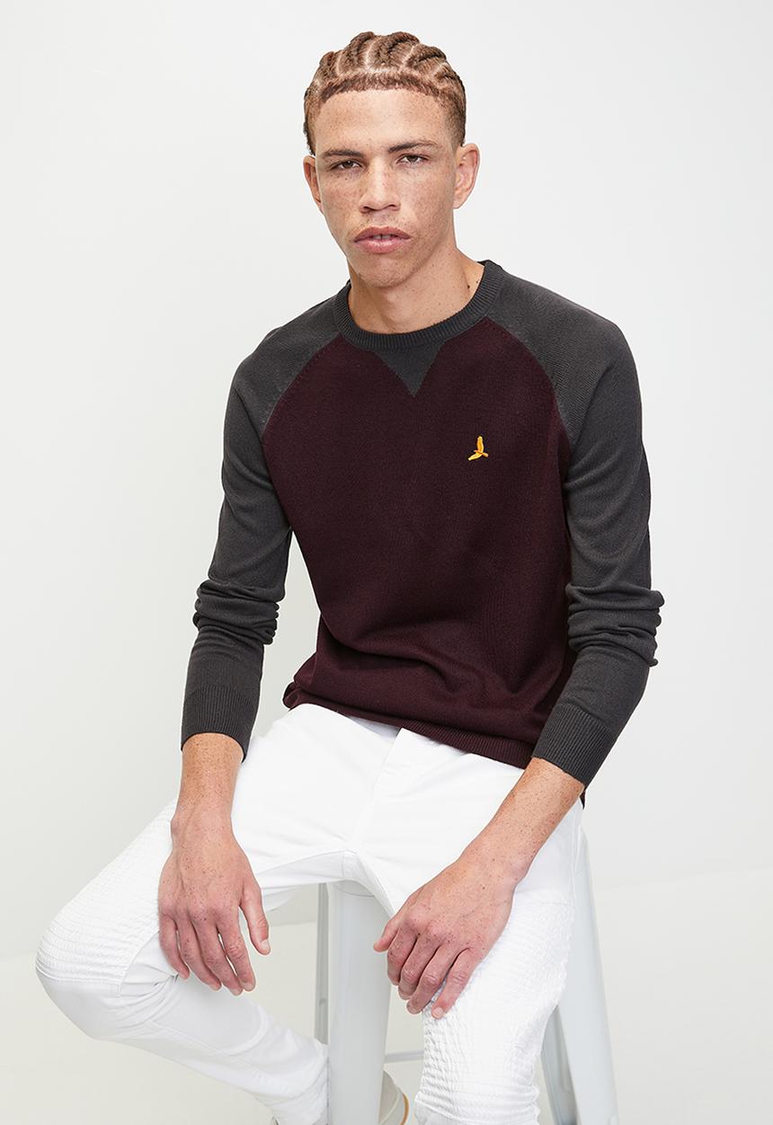 Brave Soul - Knitted - Oxblood/Slate Grey