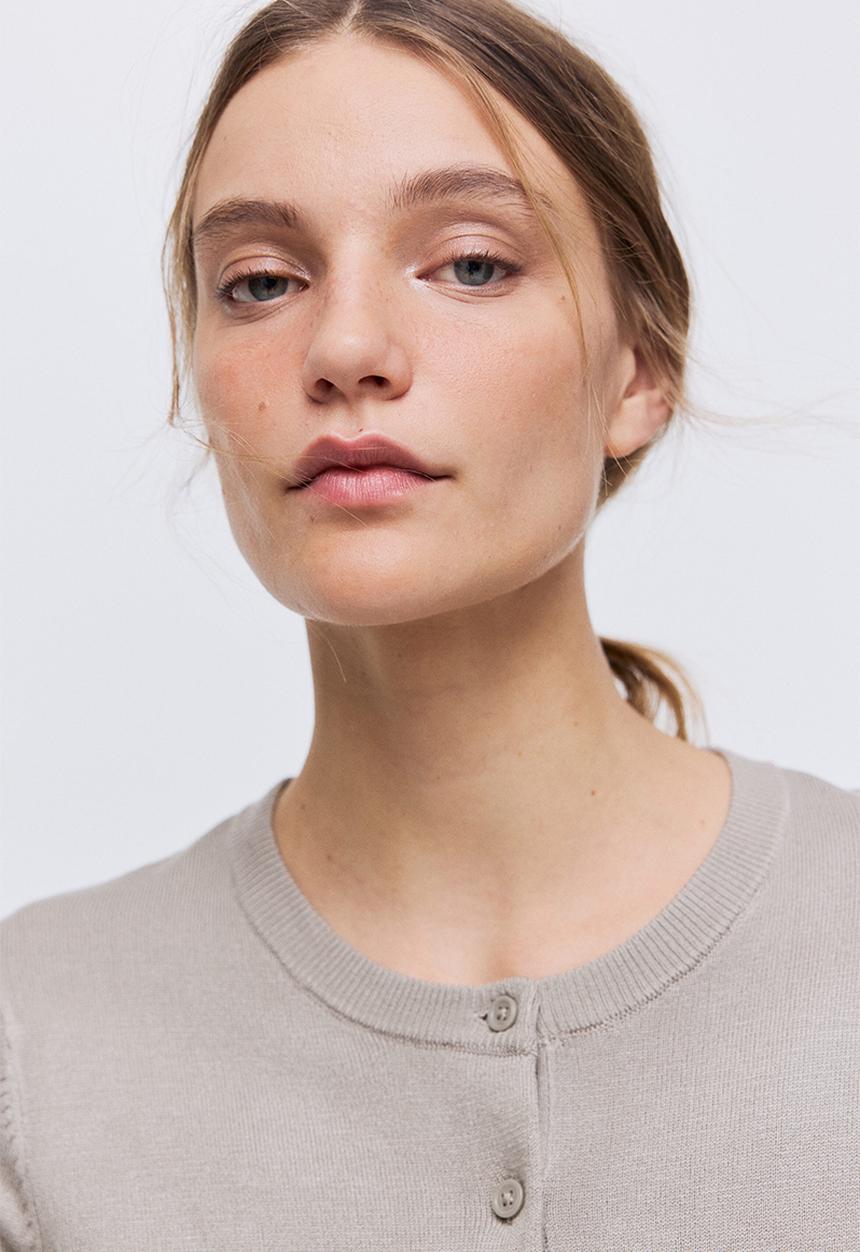 H&M - Fine-knit cardigan - light greige