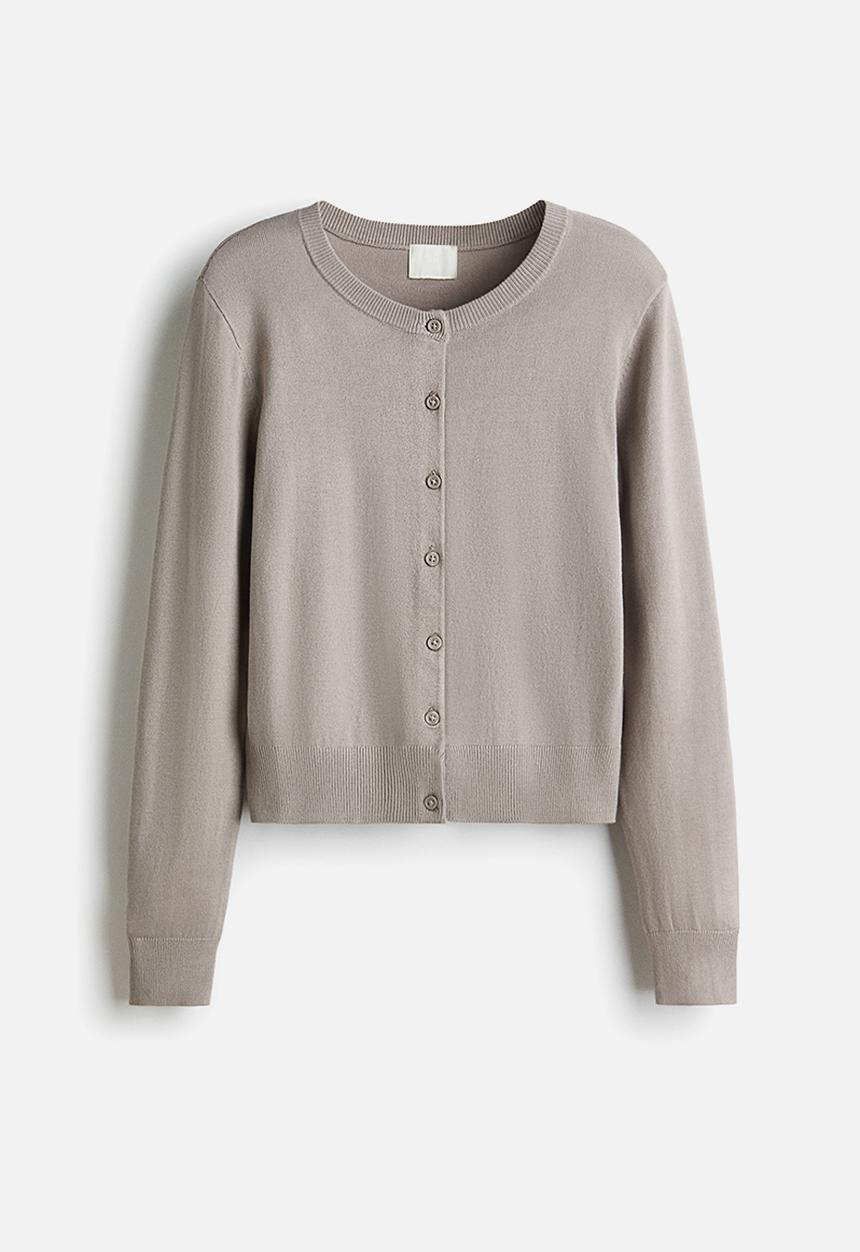 H&M - Fine-knit cardigan - light greige