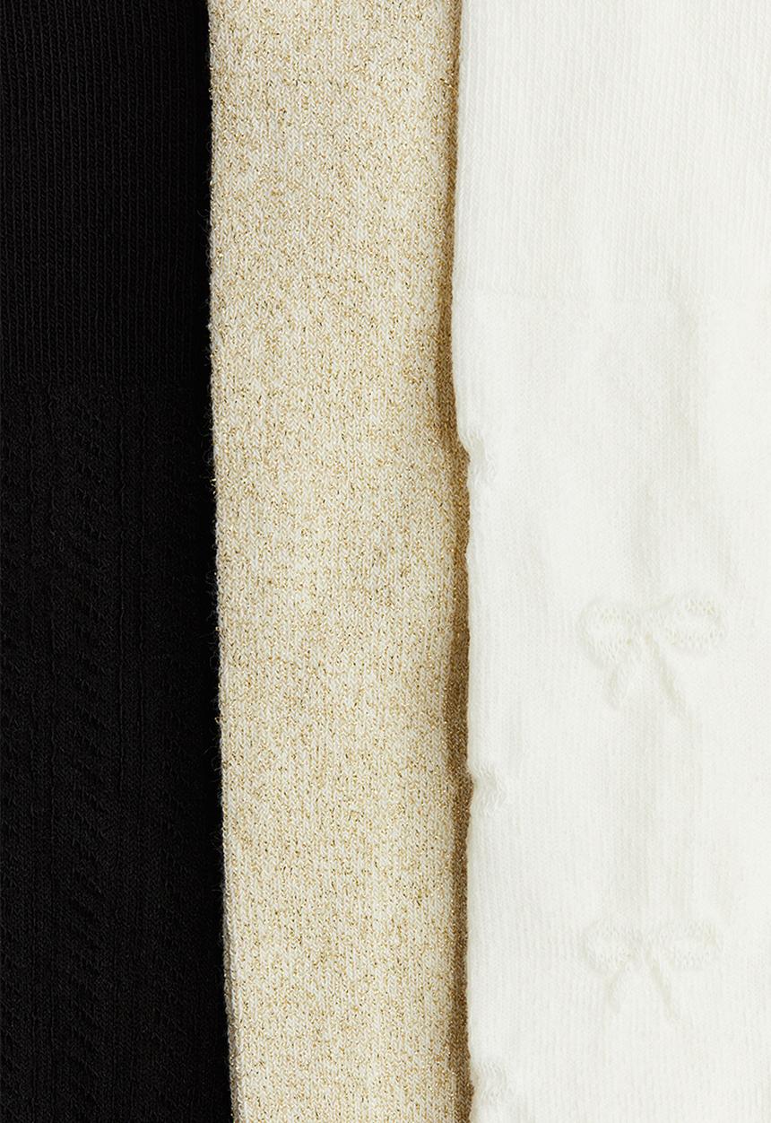 H&M - 3-Pack tights - black/gold-coloured