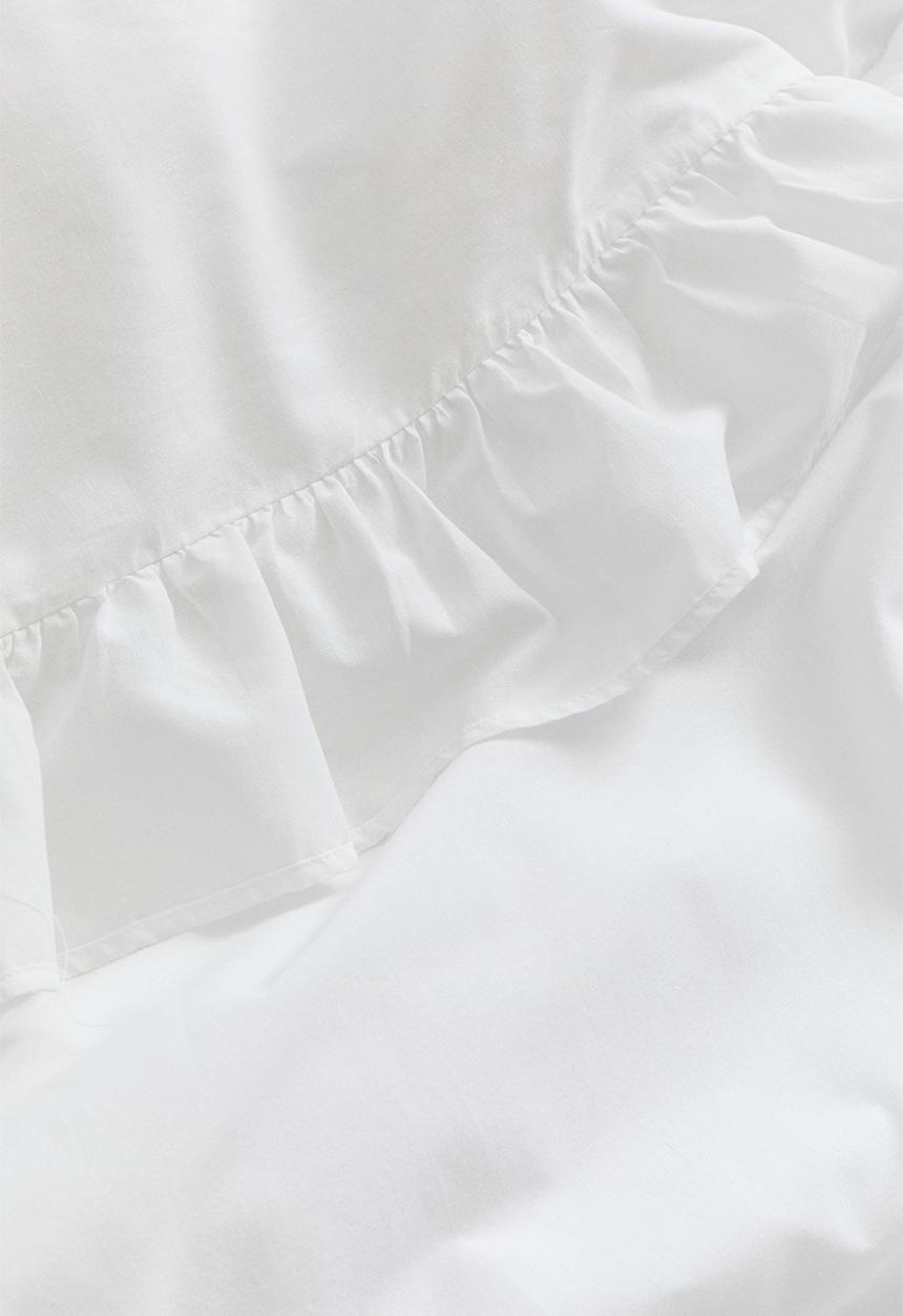 H&M - Flounced double/king duvet cover set - white