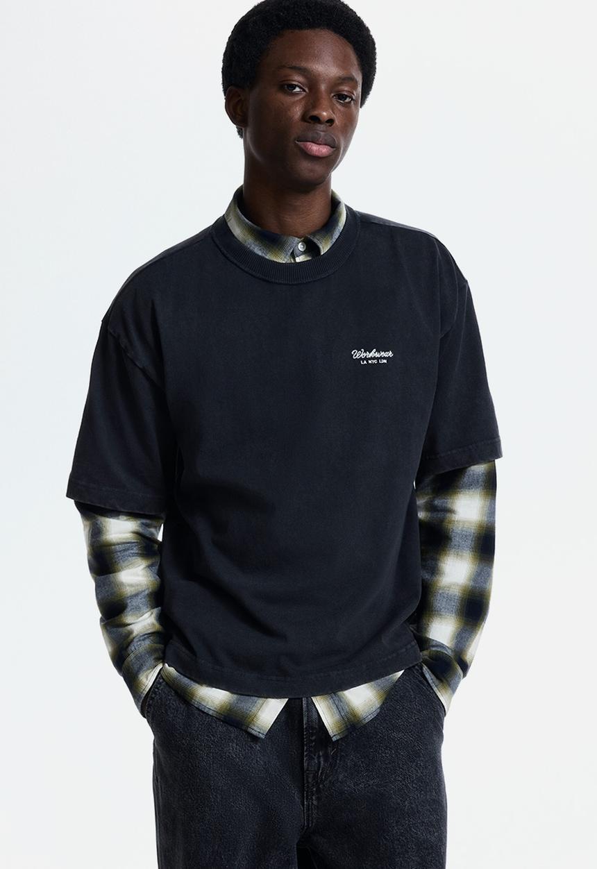 H&M - Loose fit printed T-shirt - black/workwear