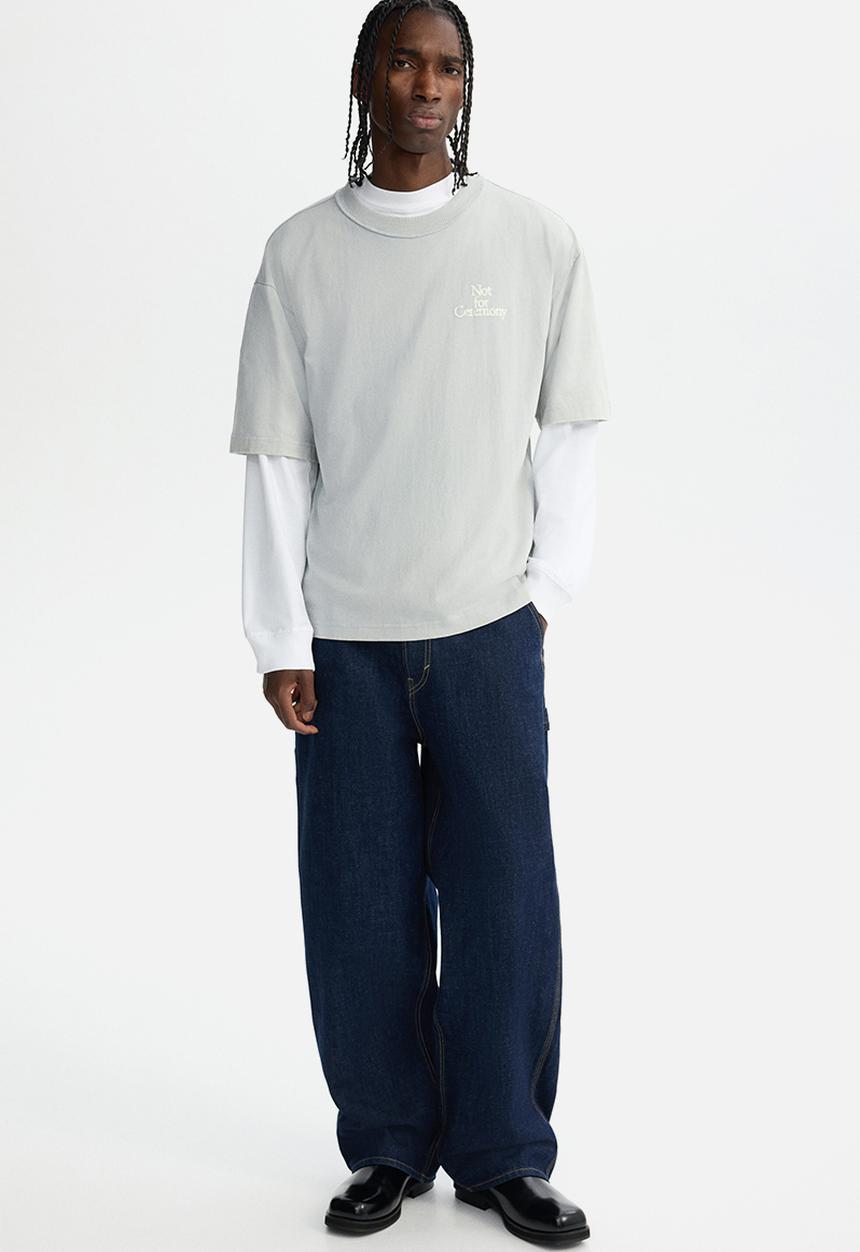 H&M - Loose fit printed T-shirt - light grey/not for ceremony