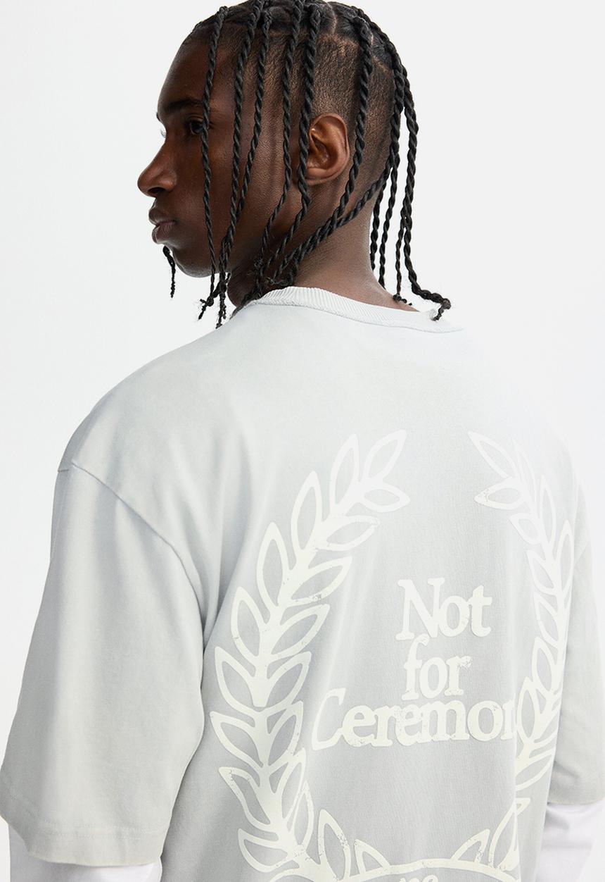 H&M - Loose fit printed T-shirt - light grey/not for ceremony