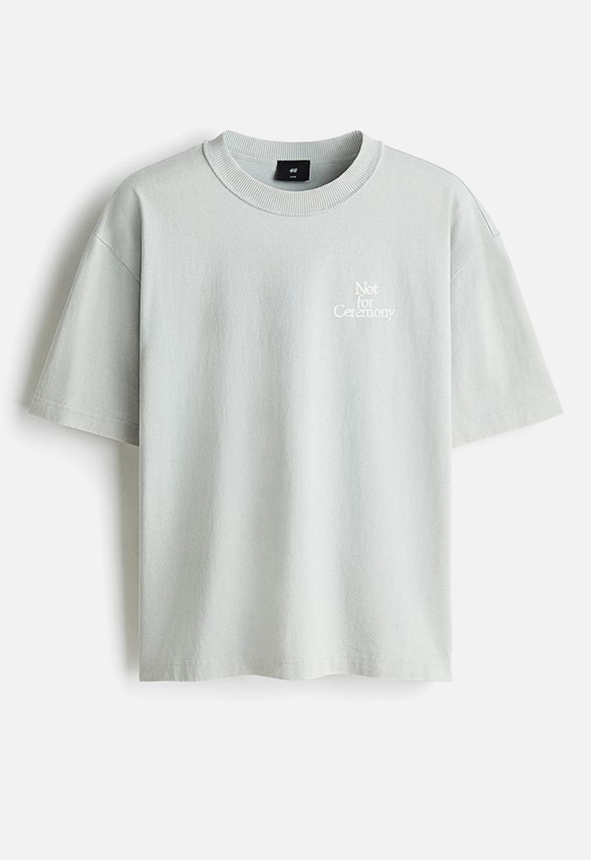 H&M - Loose fit printed T-shirt - light grey/not for ceremony