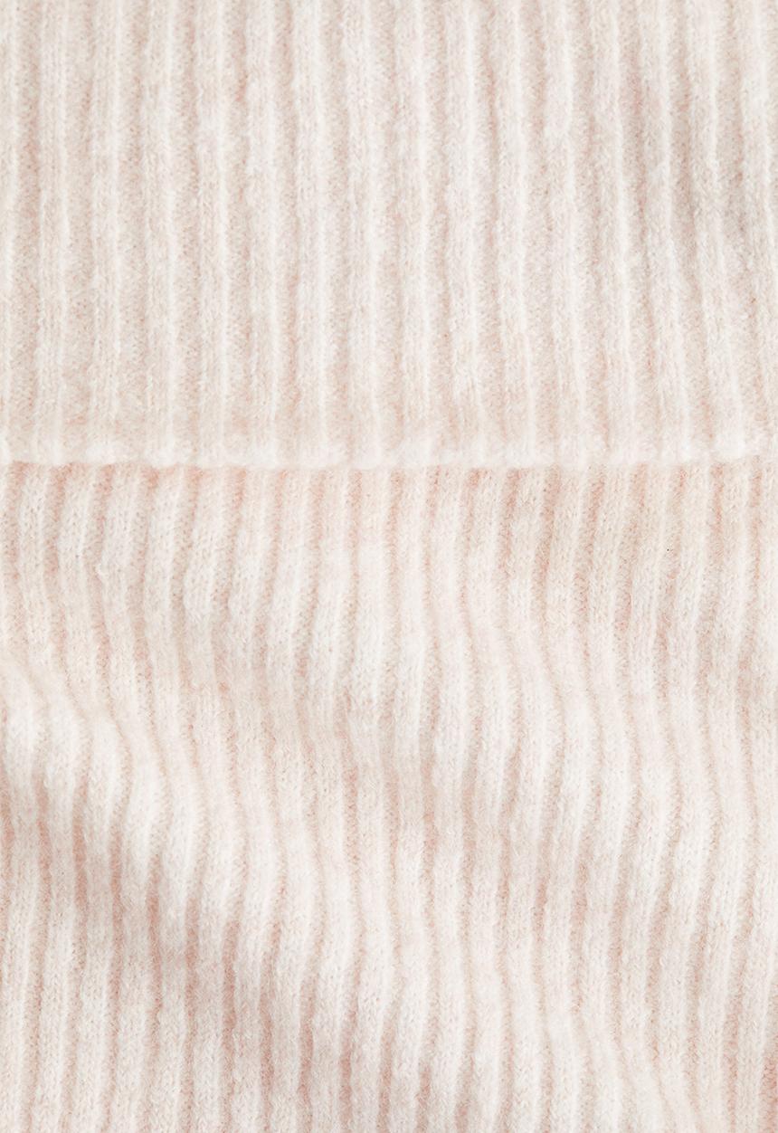 H&M - Rib-knit off-the-shoulder top - pale pink