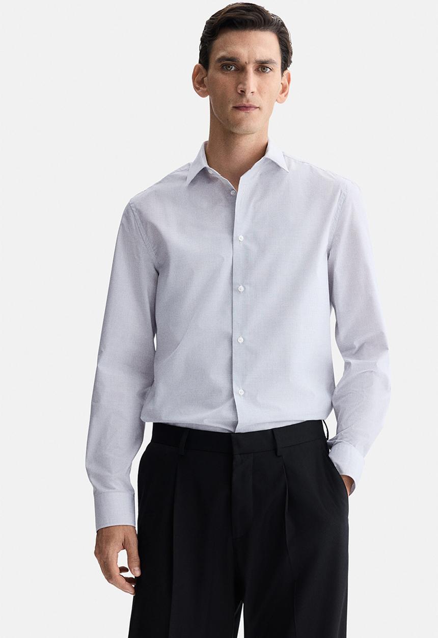 H&M - Slim fit shirt - white/grey checked