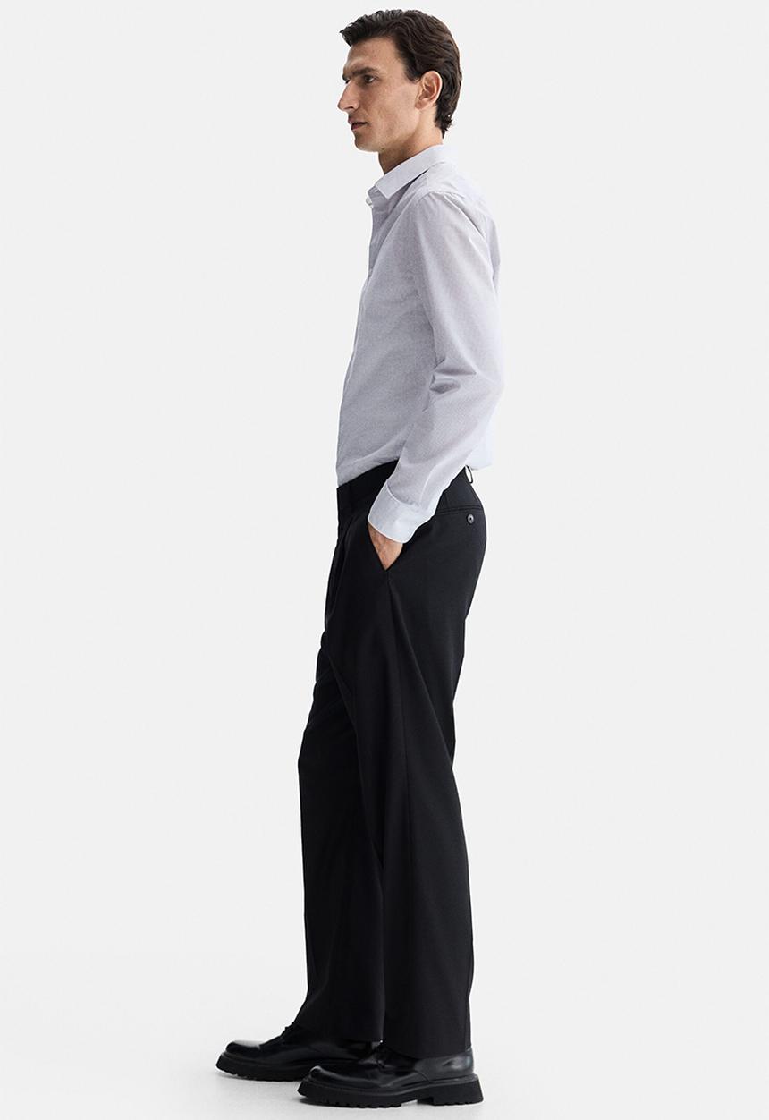 H&M - Slim fit shirt - white/grey checked