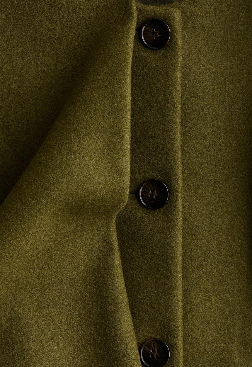 H&M - Scarf-detail coat - olive green