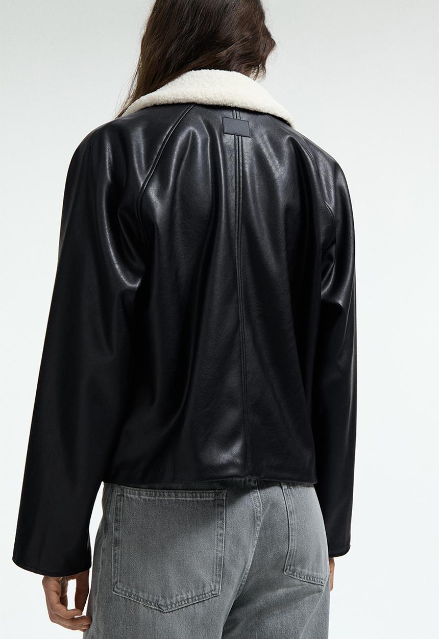 H&M - Teddy-collared jacket - black