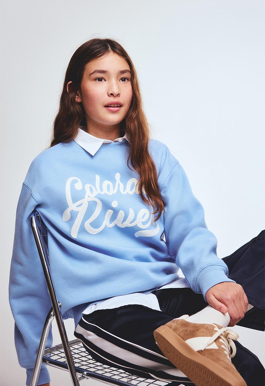 H&M - Motif-detail sweatshirt - blue/colorado