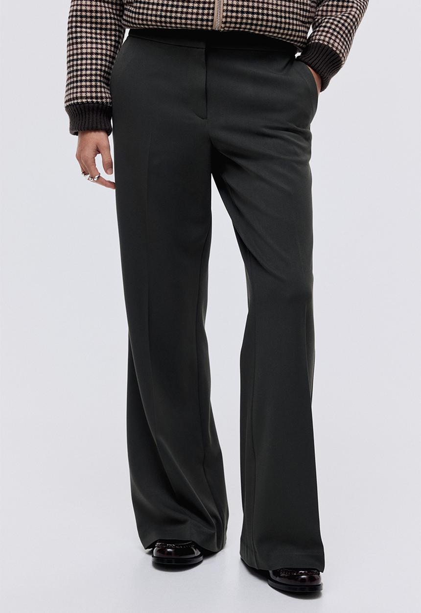 H&M - Flared tailored trousers - dark dusty green