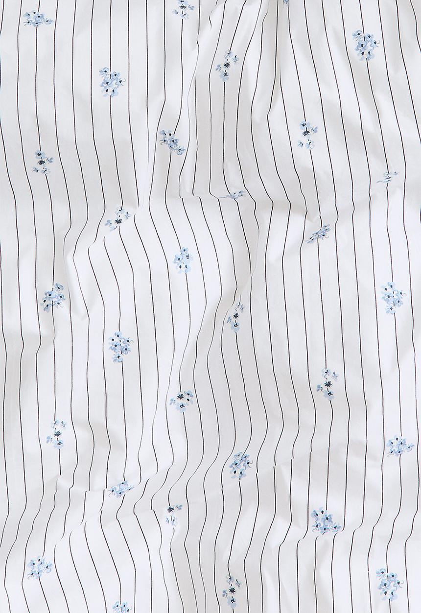 H&M - Cotton percale double/king duvet cover set - white/floral
