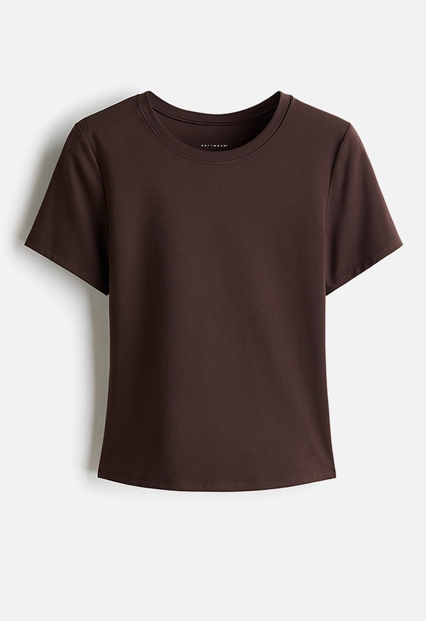 H&M - Sports t-shirt with softmove? - brown