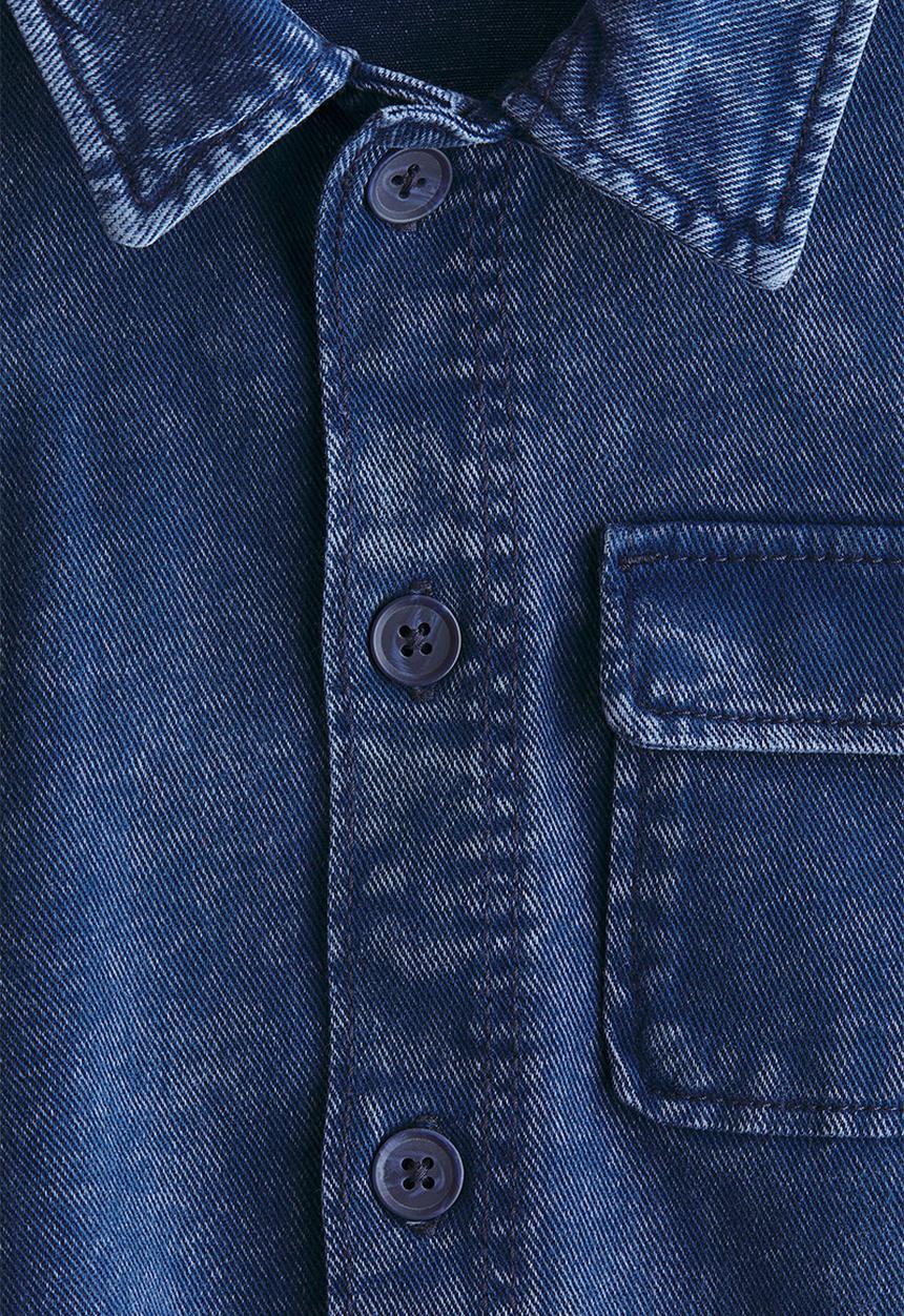H&M - Cotton denim overshirt - dark denim blue