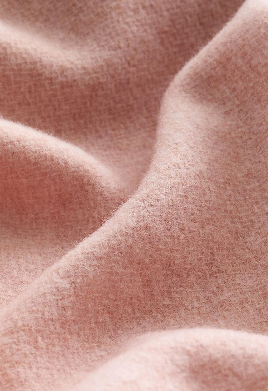 H&M - Fringed wool-blend blanket - pink
