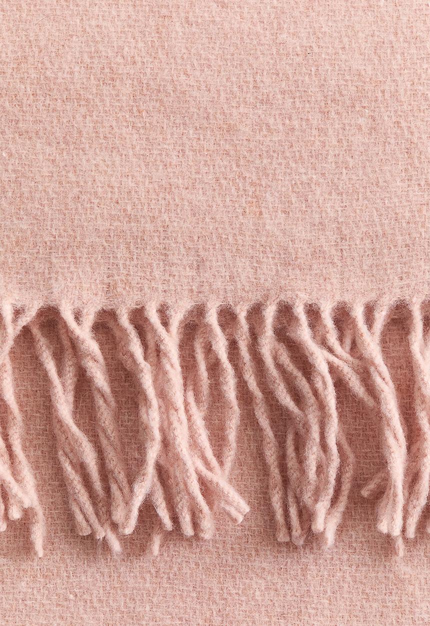 H&M - Fringed wool-blend blanket - pink