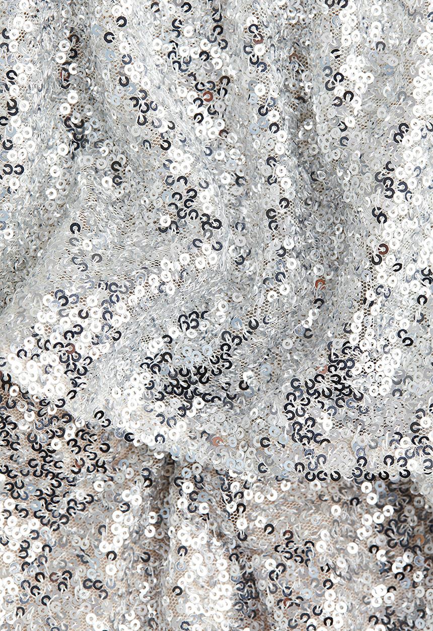 H&M - Tiered sequined skirt - silver-coloured