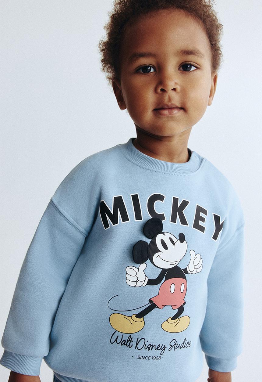 H&M - Printed sweatshirt - light blue/mickey mouse