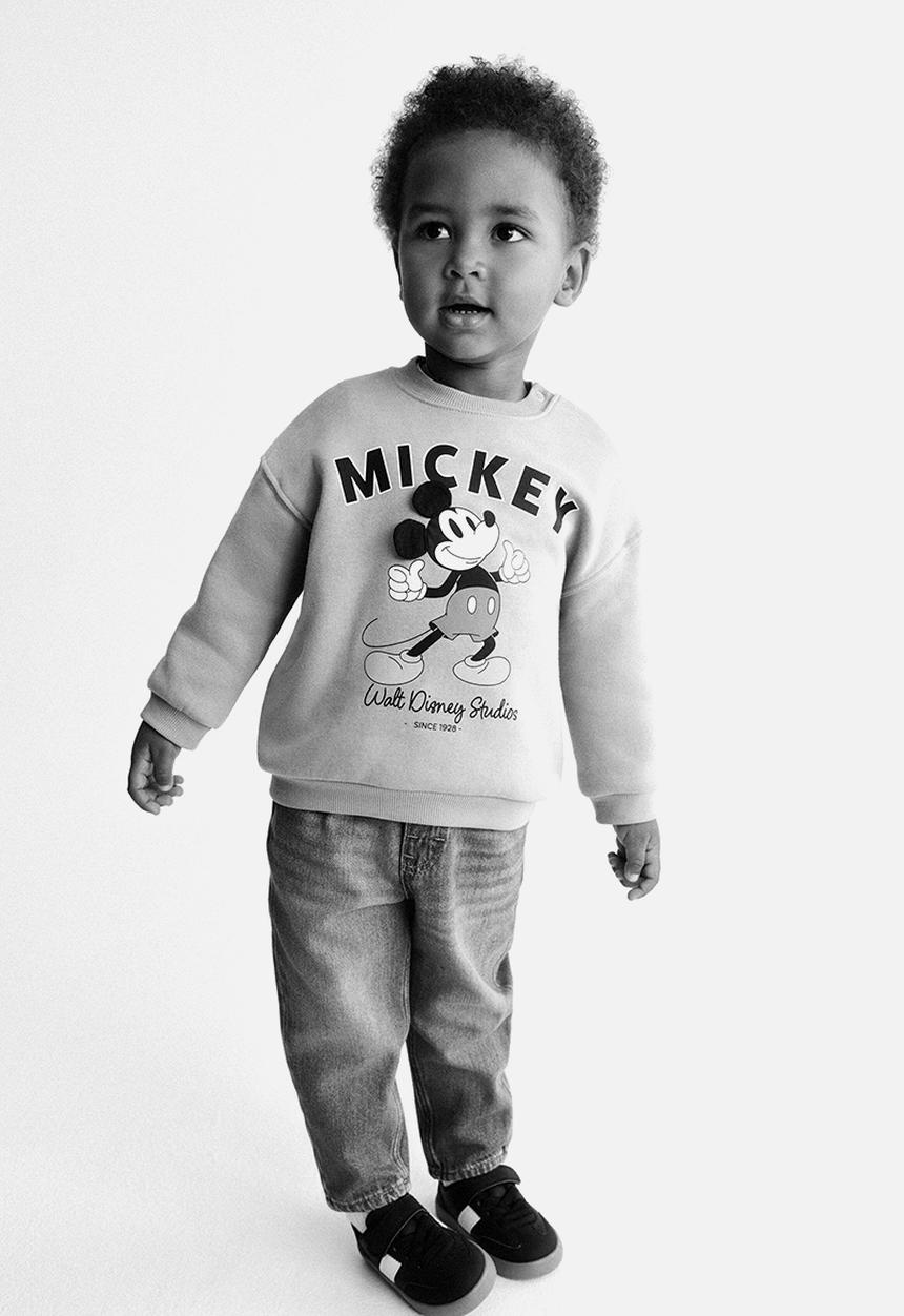 H&M - Printed sweatshirt - light blue/mickey mouse