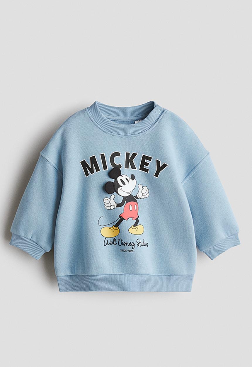 H&M - Printed sweatshirt - light blue/mickey mouse