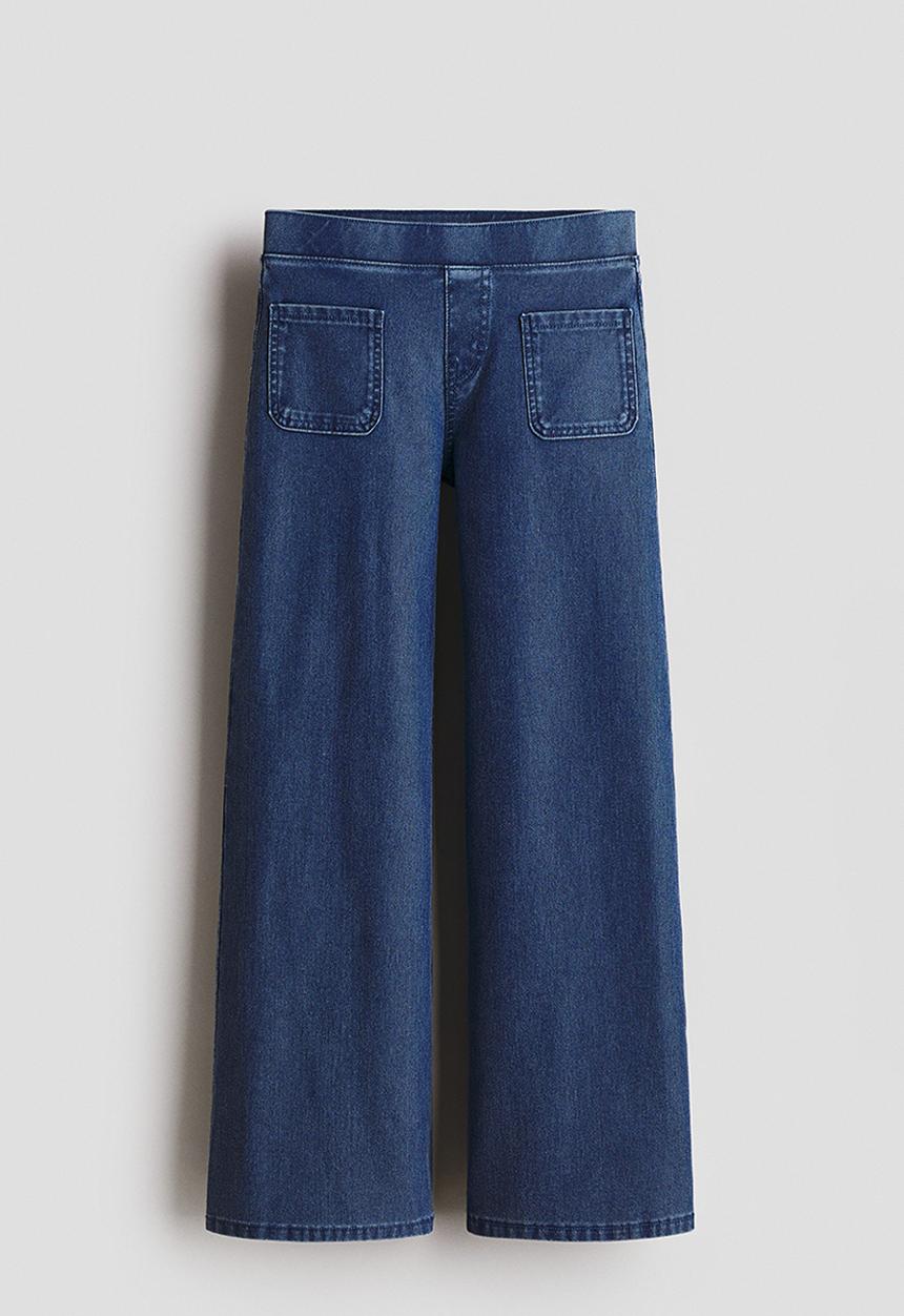 Denim-look wide trousers - denim blue - 1316082003
