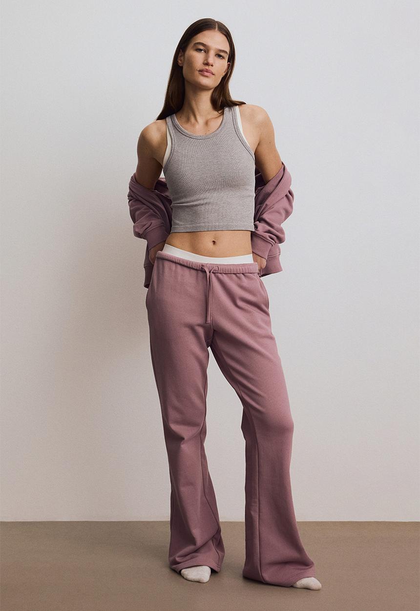 H&M - Flared sports sweatpants - antique rose