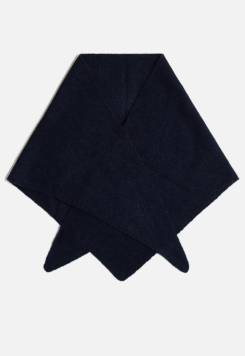 H&M - Garter-stitched triangle scarf - dark blue