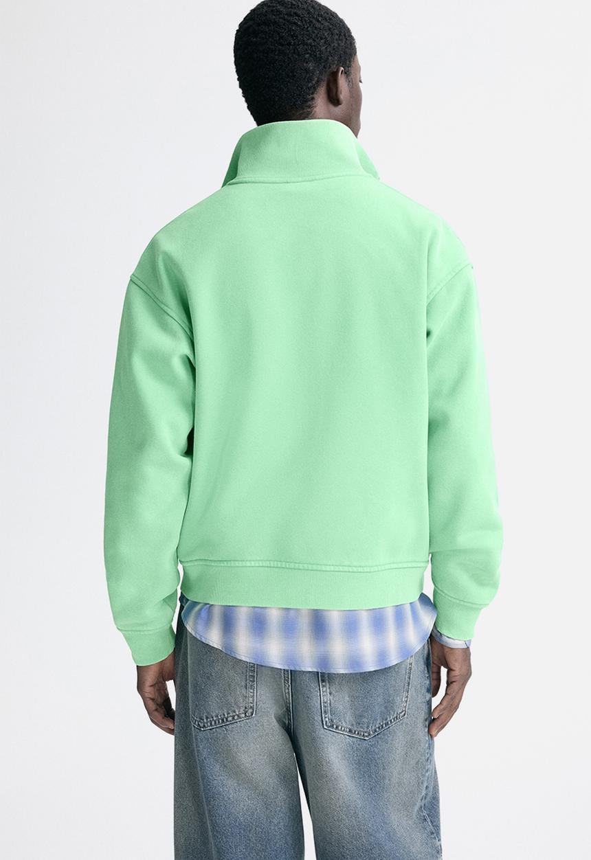 H&M - Loose fit boxy zip-through sweatshirt - bright green