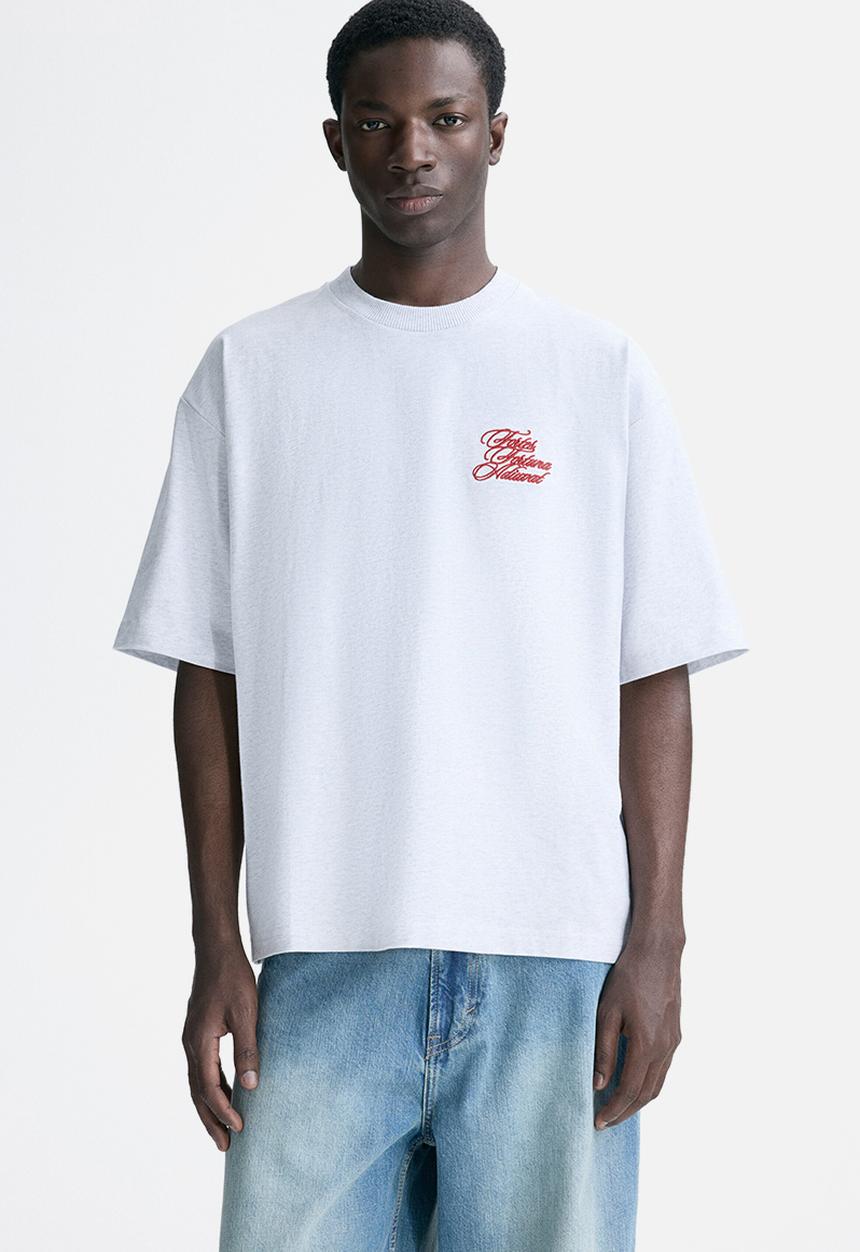 H&M - Loose fit T-shirt - light grey marl/fortes fortuna