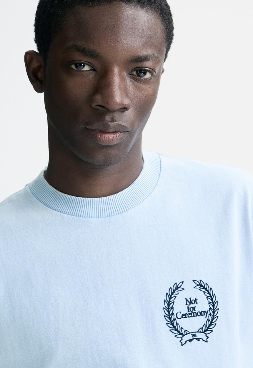 H&M - Loose fit T-shirt - light blue/not for ceremony