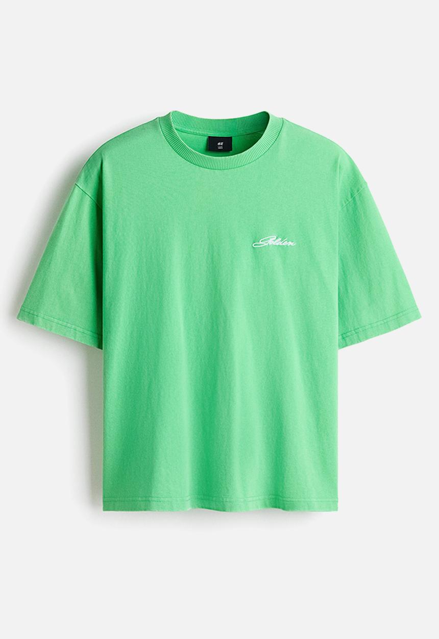 H&M - Loose fit t-shirt - bright green/golden