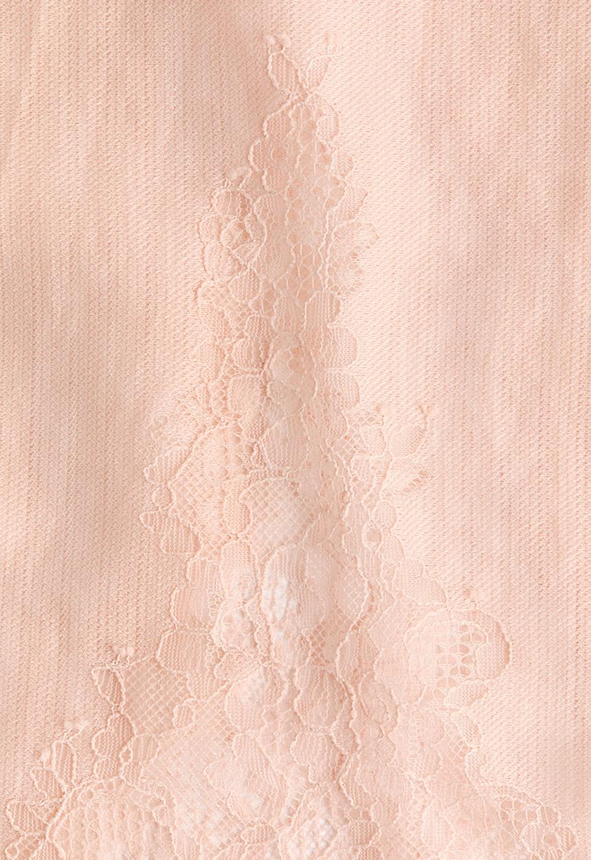 H&M - Lace-trimmed strappy top - light peach pink