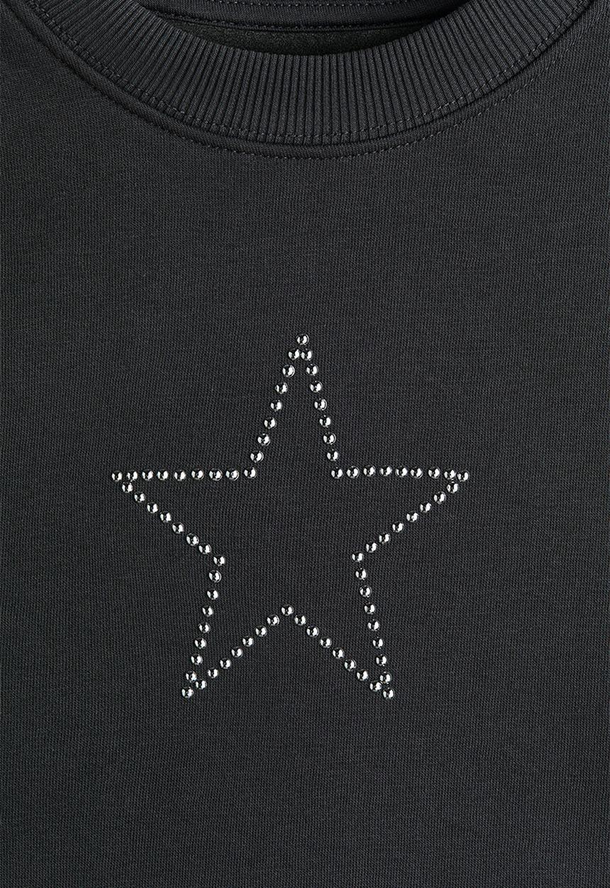 H&M - Motif-detail sweatshirt - washed black/star