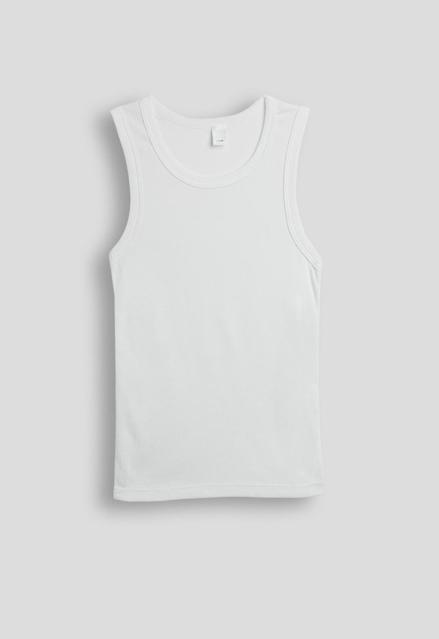 Pop Candy - Tween boys 2 pack sleeveless spencer - white