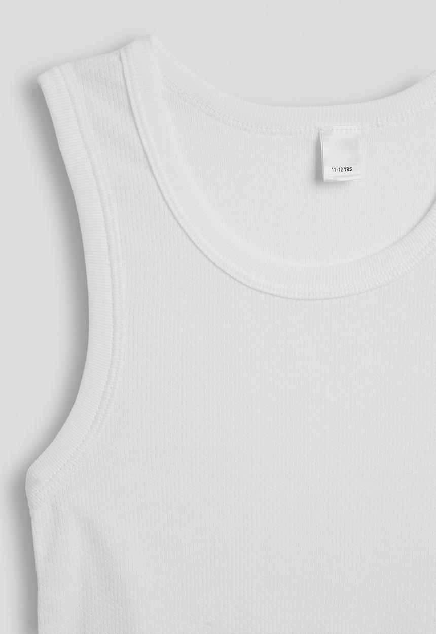 Pop Candy - Tween boys 2 pack sleeveless spencer - white