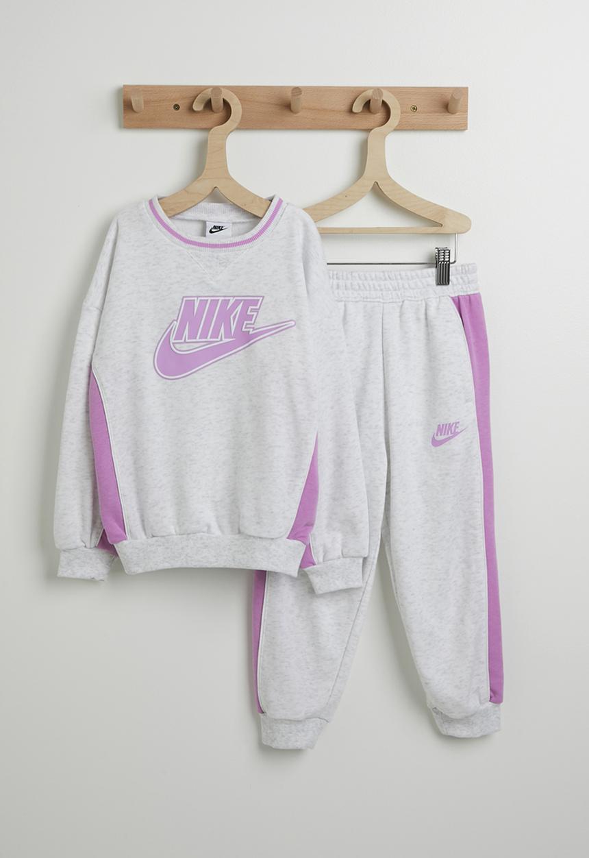 Nike - Nkn Ft Color Blocked Crew Set - Birch Heather