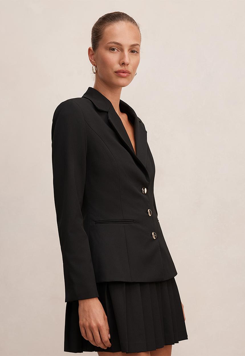 Forever New - Lenora 2 in 1 blazer mini dress - black