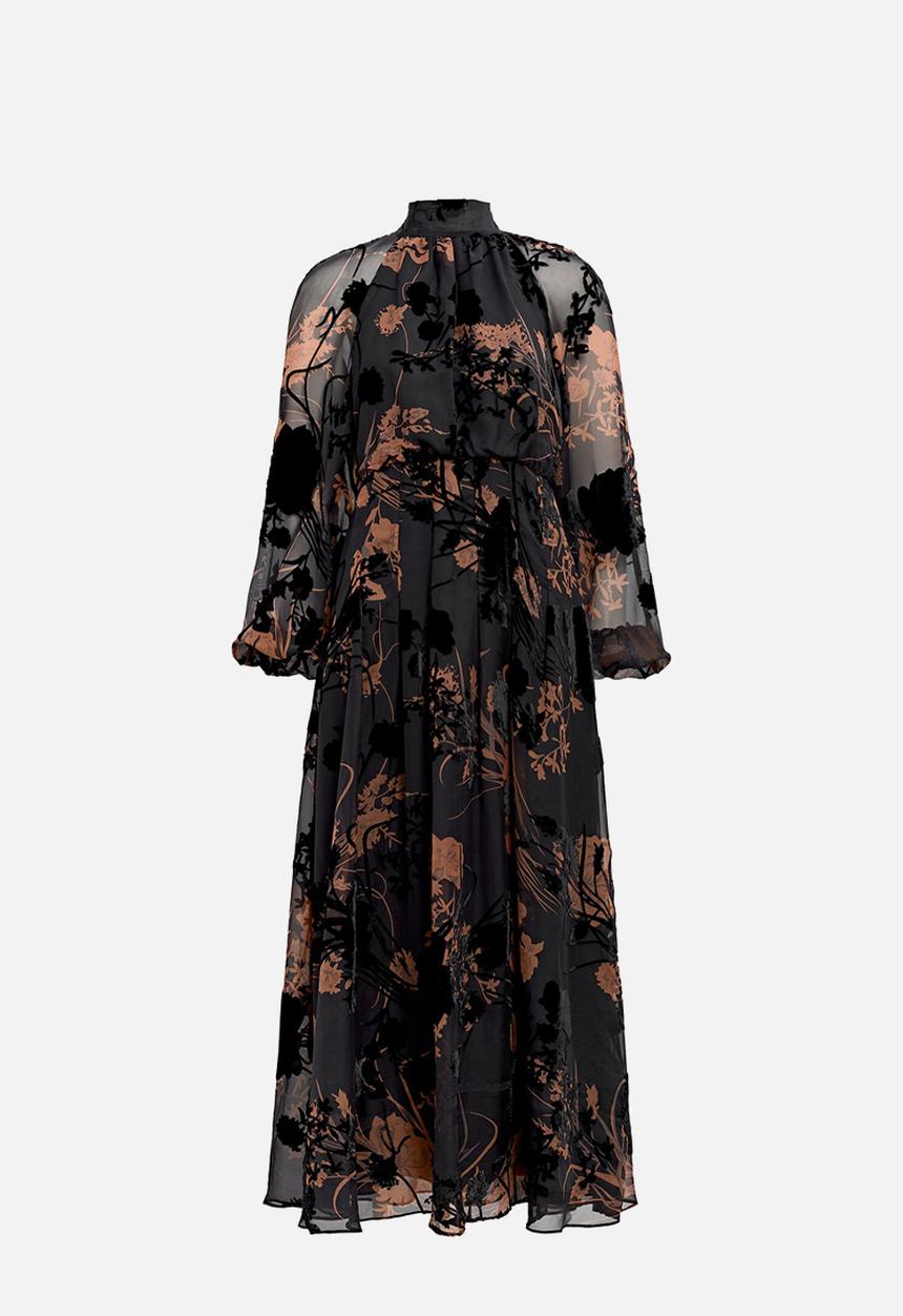 Forever New - Janelle velvet burnout maxi dress - black/brown