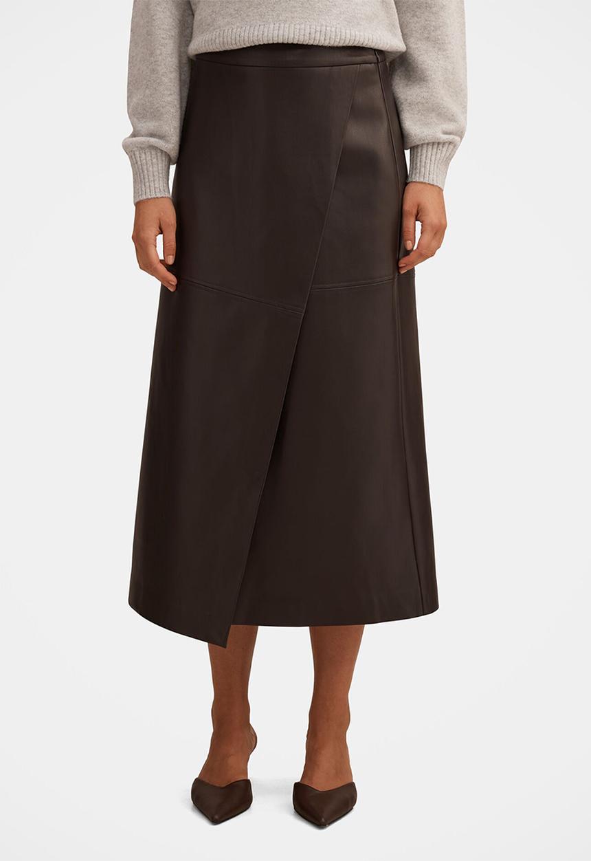 Forever New - Amelia Pu wrap skirt in chocolate