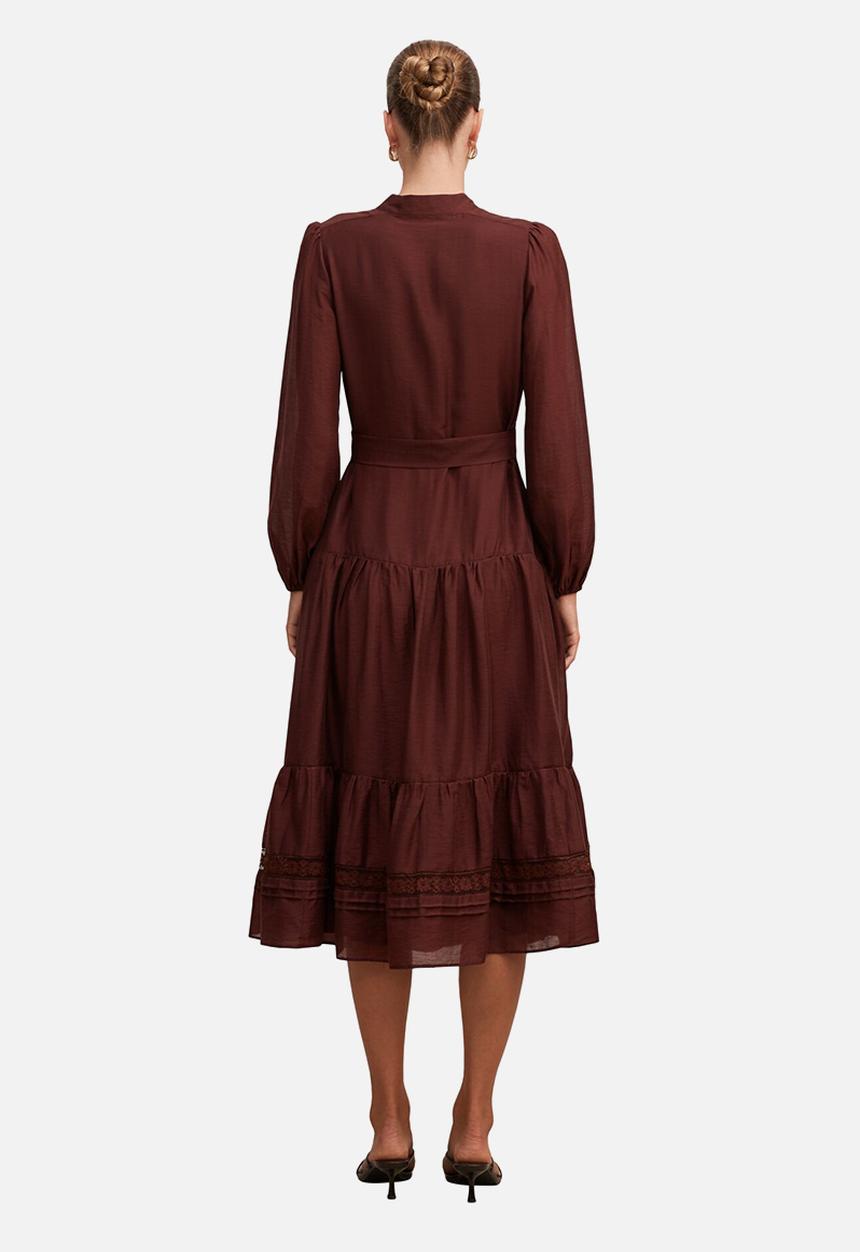 Forever New - Rachel lace trim midi dress - deep rust