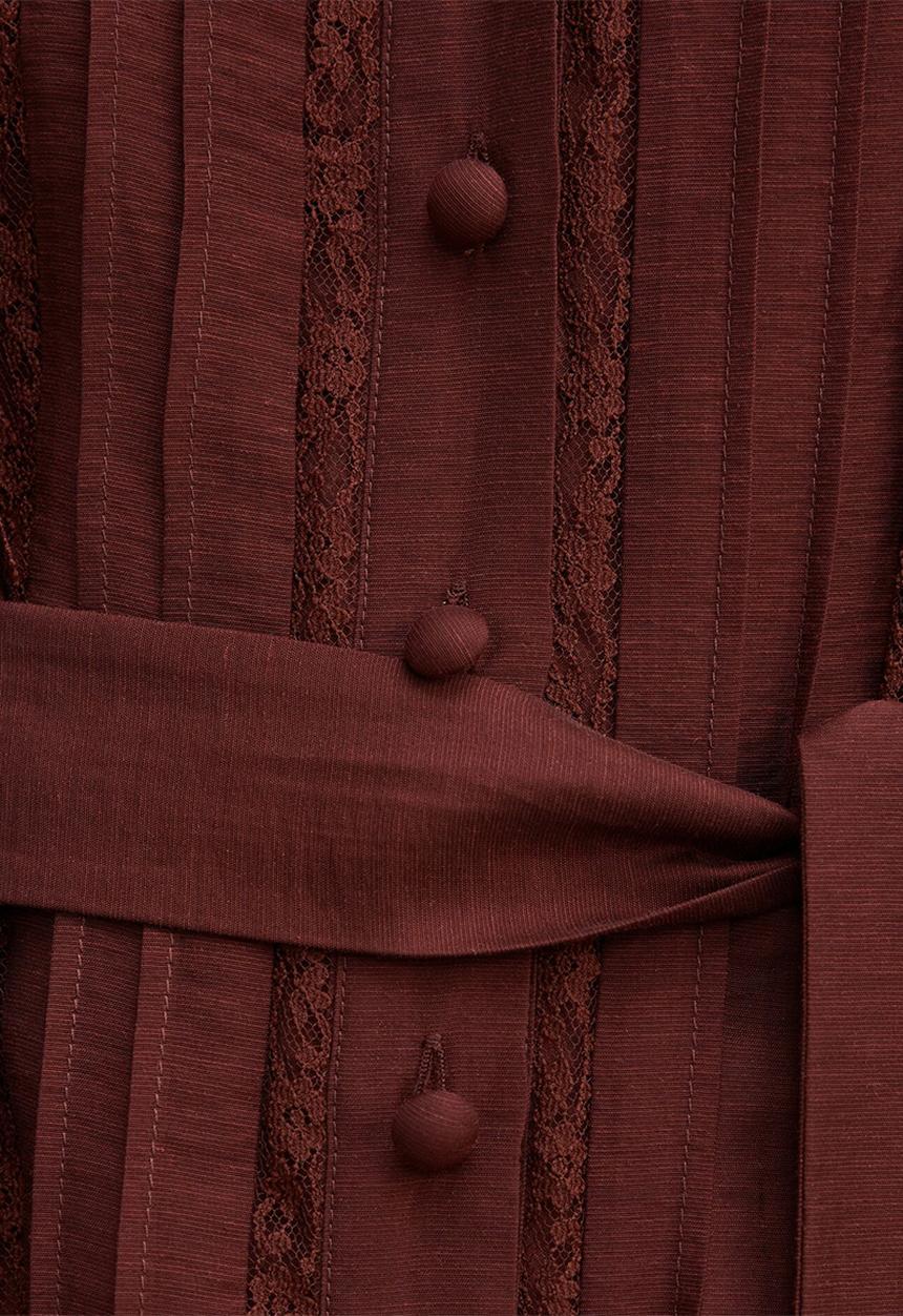 Forever New - Rachel lace trim midi dress - deep rust