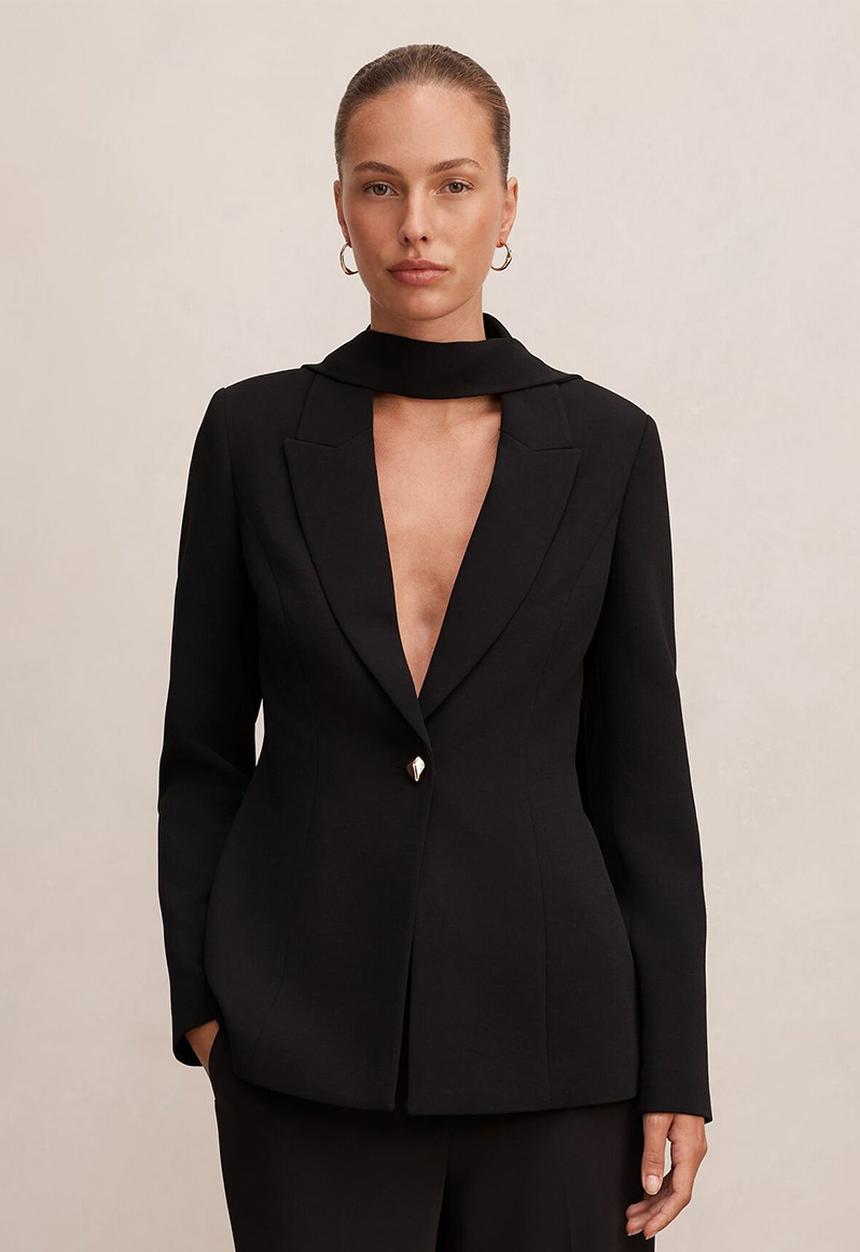 Forever New - Sasha scarf blazer in black