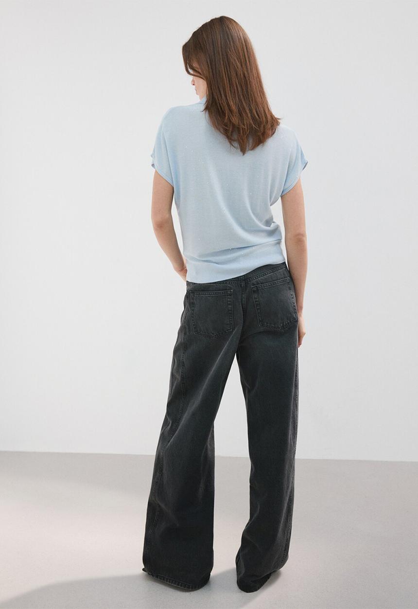 MANGO - Sweater sequin - light/pastel blue