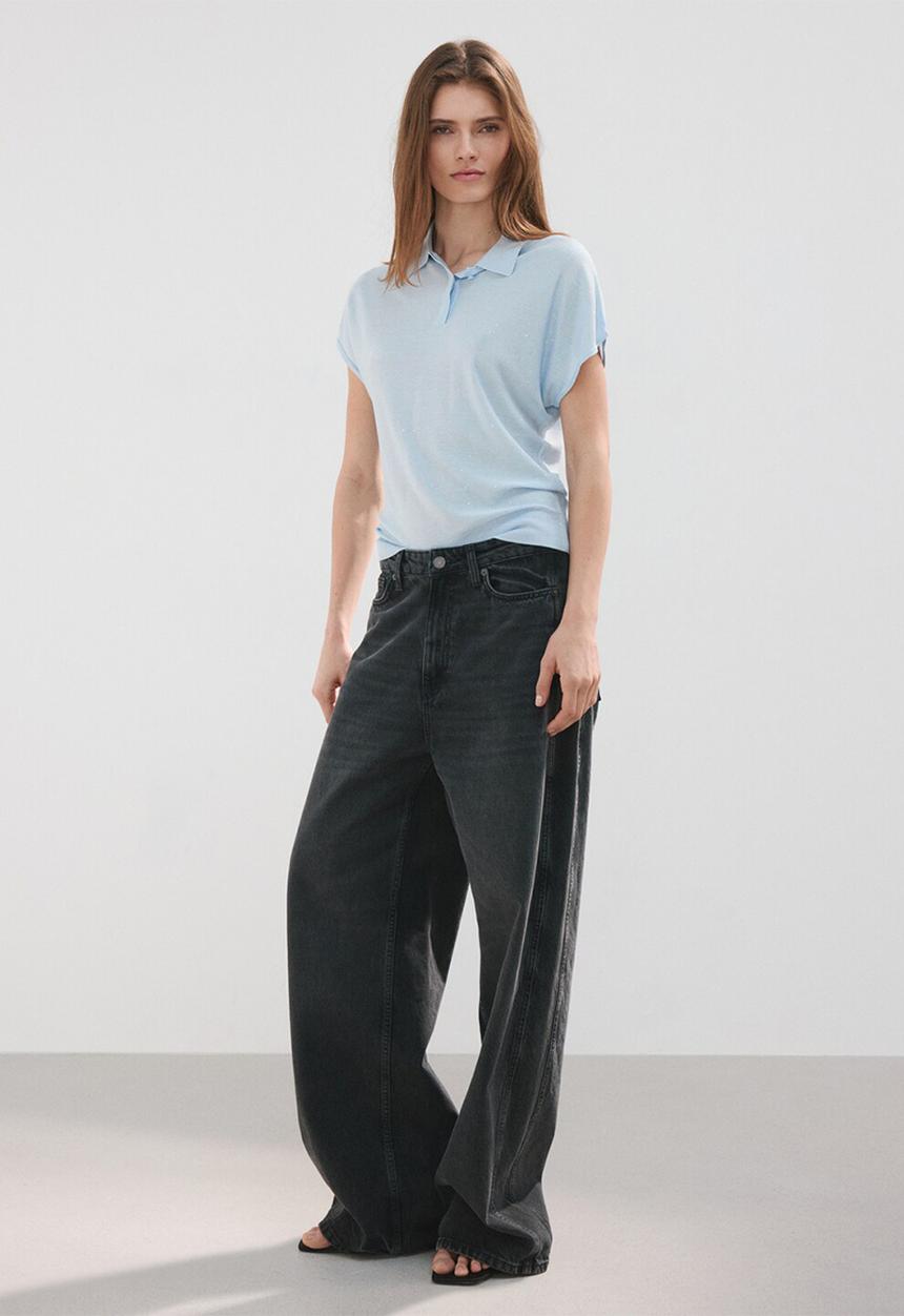 MANGO - Sweater sequin - light/pastel blue