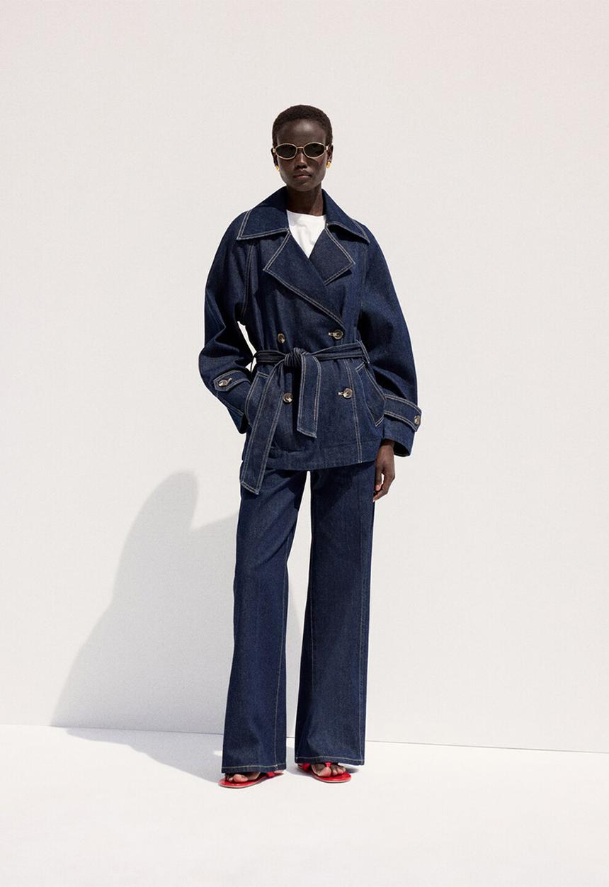 MANGO - Trousers alma- open blue