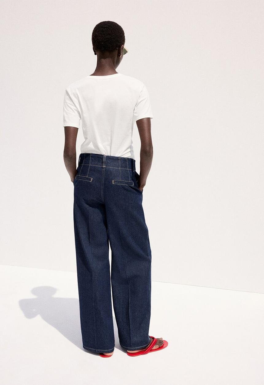 MANGO - Trousers alma- open blue