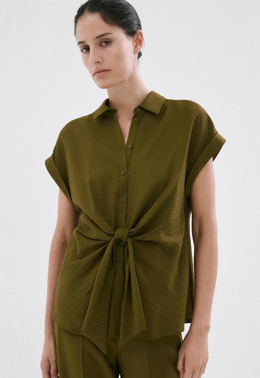 MANGO - Shirt nudo - green