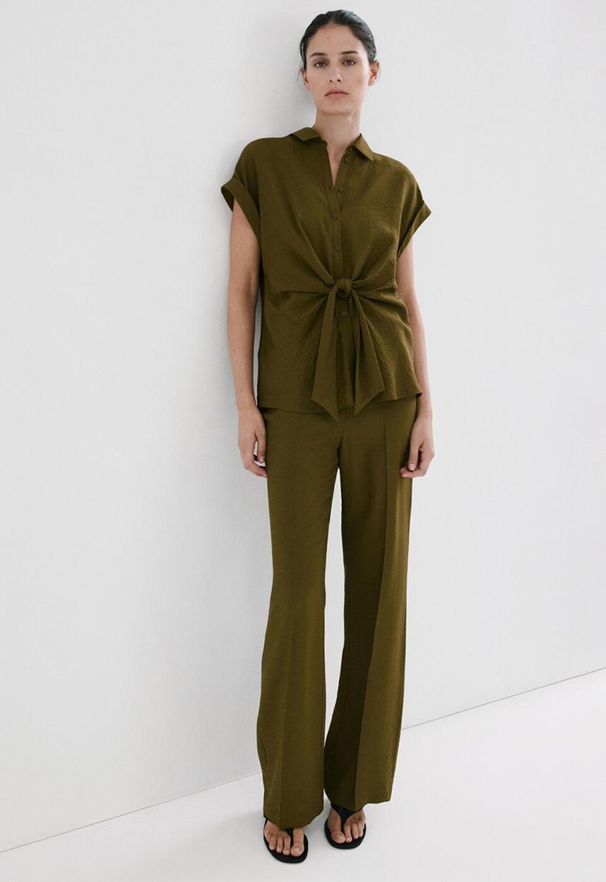 MANGO - Shirt nudo - green
